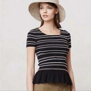 ANTHROPOLOGIE Meadow Rue Smocked Peplum Top